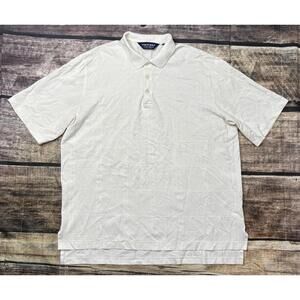 Ralph Lauren Polo Golf Shirt Mens XL Pima Cotton Check White VTG 90s